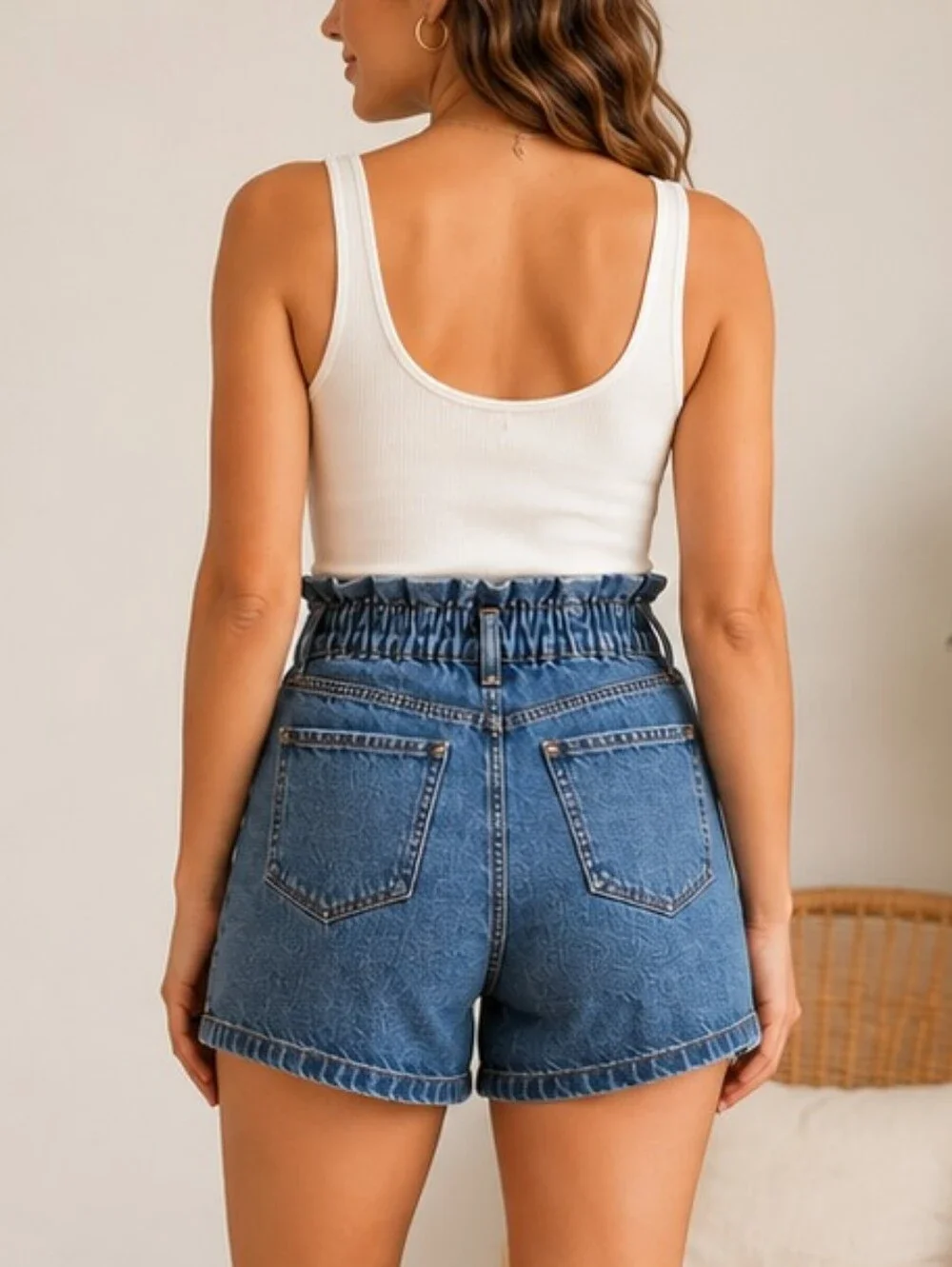 a.n.a. A New Approach Paperbag Waist Denim Shorts – Women's Size 4